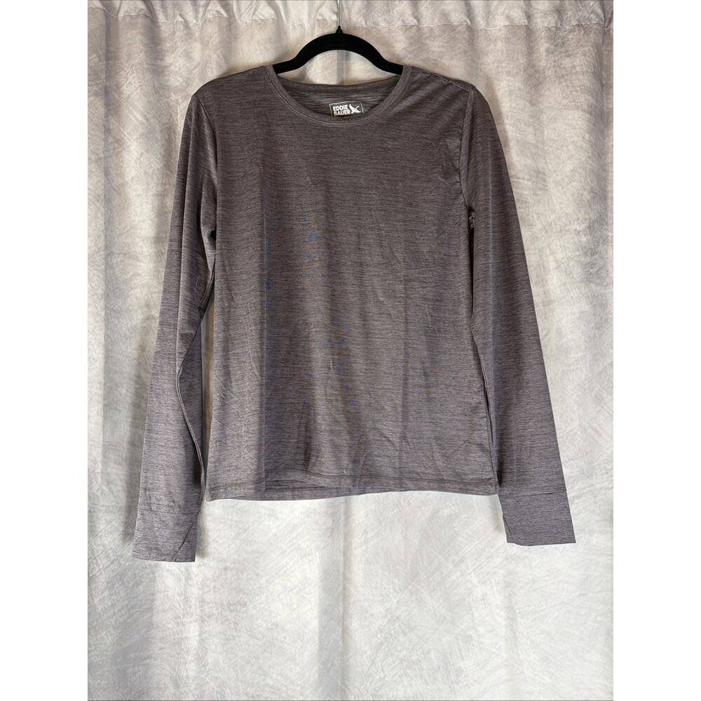 Eddie Bauer Women's Resolution Stretch Long-Sleeve T-Shirt Purple S Thumb Hole - Picture 2 of 8